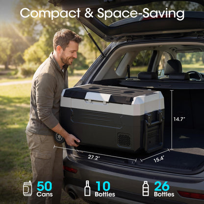 12V Refrigerator (37QT) - APP Control, -4℉~68℉, Portable for Car/Camping/Boat