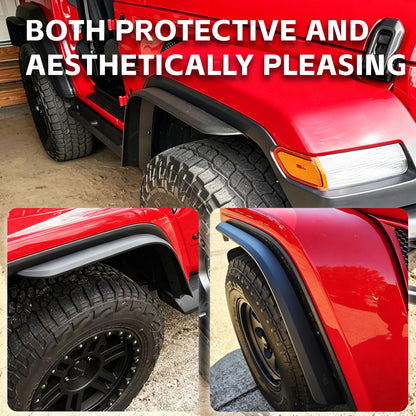 Jeep Wrangler JL/JLU Wide Flat Fender Flares (4-Piece)