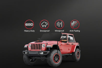 600D Windshield Snow & Ice Cover for Jeep Wrangler & Gladiator - Universal Fit