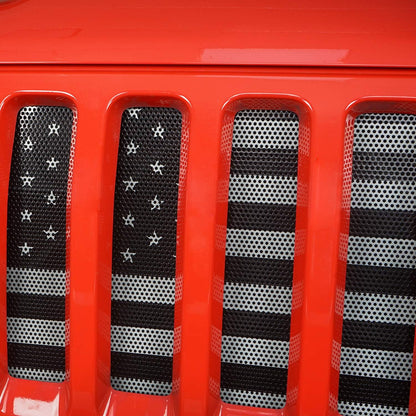 2018-2025 Jeep Gladiator JT / Wrangler JL Grille Insert - Faded US Flag Design