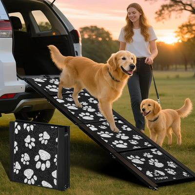 71"x17.2" Folding Dog Ramp - 250 lb Capacity, Non-Slip Wide Surface for SUV/Truck/Car/Bed
