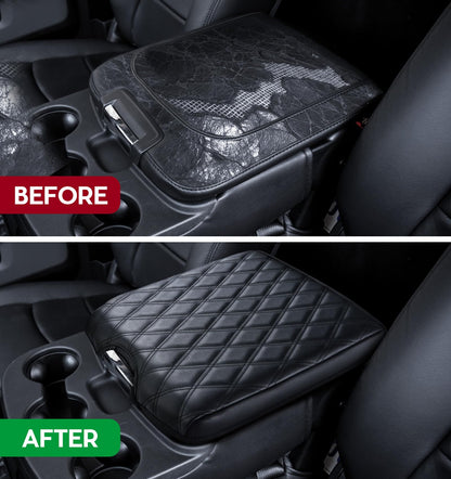 PU Leather Center Console Cover for 2013-2018 Ram 1500 & 2013-2024 Ram 2500/3500/1500 Classic (Jump Seat Only) - Hidden Pockets