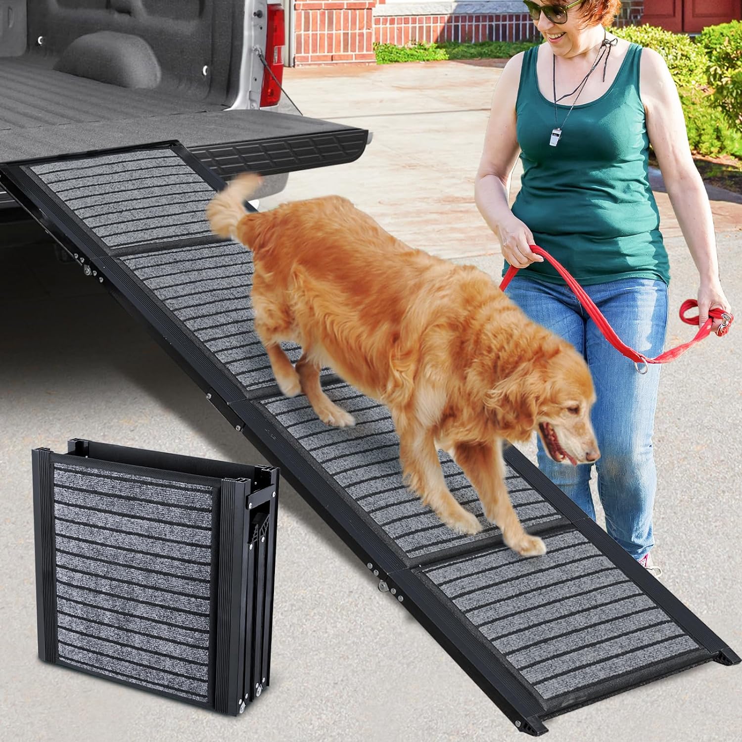 Longest 71" Large Dog Car Ramp for Dogs to Get Into a Car,SUV & Trucks - OHMU