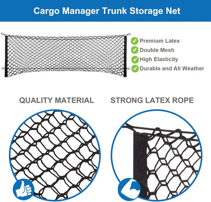 Heavy Duty Elastic Cargo Net (18"x50") for Ford, Chevy & GMC Pickup Beds