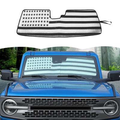 US Flag Windshield Sun Shade for 2021-2023 Ford Bronco - Heat Shield Visor