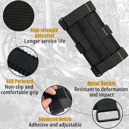 4-Pack Roll Bar Grab Handles for Jeep Wrangler & Gladiator (Excludes Sky One-Touch Roof)