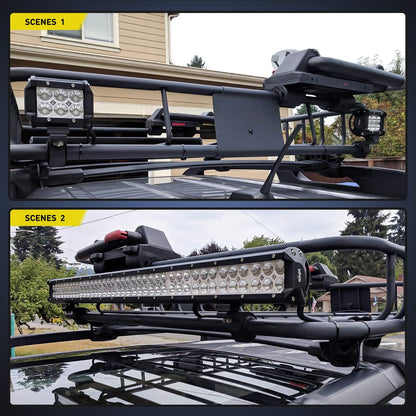 LED Light Bar Horizontal Clamp Mount Kit - Fits 0.75"-1.25" Bars for ATV/UTV/Trucks