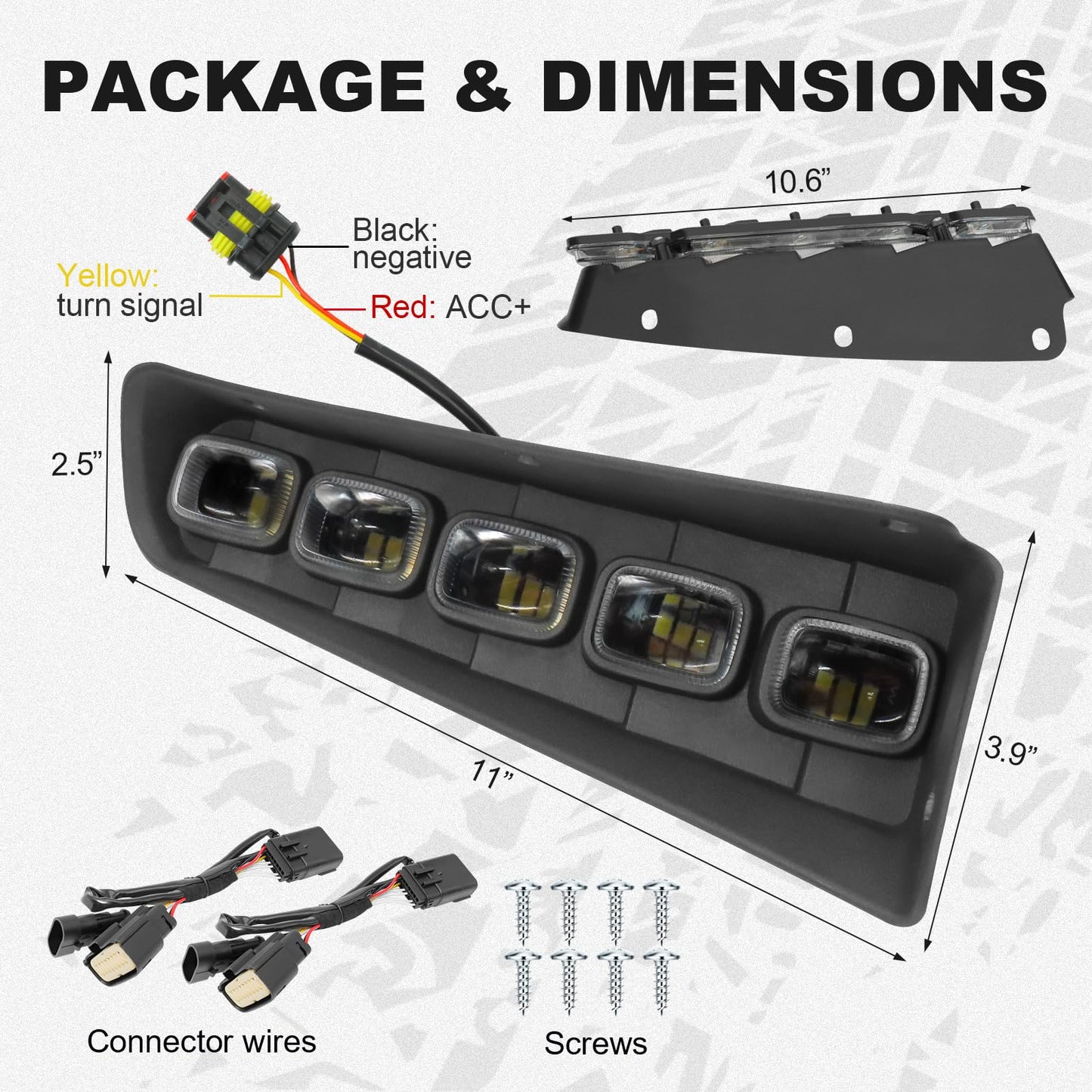 Ford Bronco LED Fog Lights with DRL, Amber Turn Signal