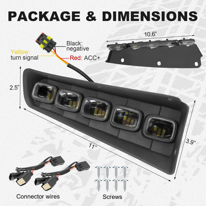 Ford Bronco LED Fog Lights with DRL, Amber Turn Signal