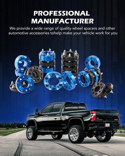 2" 4x156 ATV Wheel Spacers (4-PCS) for Polaris Ranger/RZR - 50mm with 12x1.5 Studs (Black)