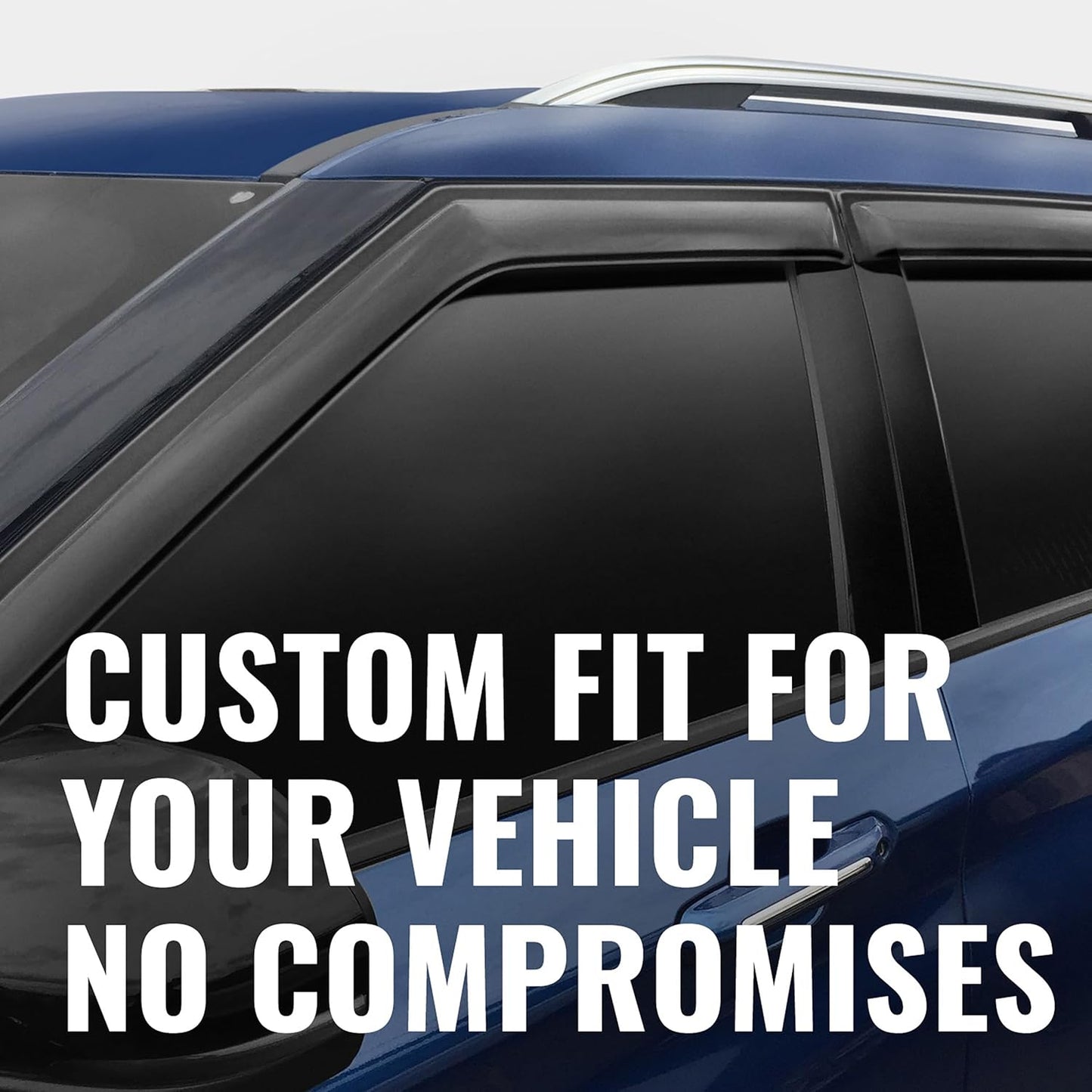Outside Mount Rain Guards (4-PCS) for 2015-2026 Ford F-150 & F-Series SuperCrew Only (Smoke) - 94975
