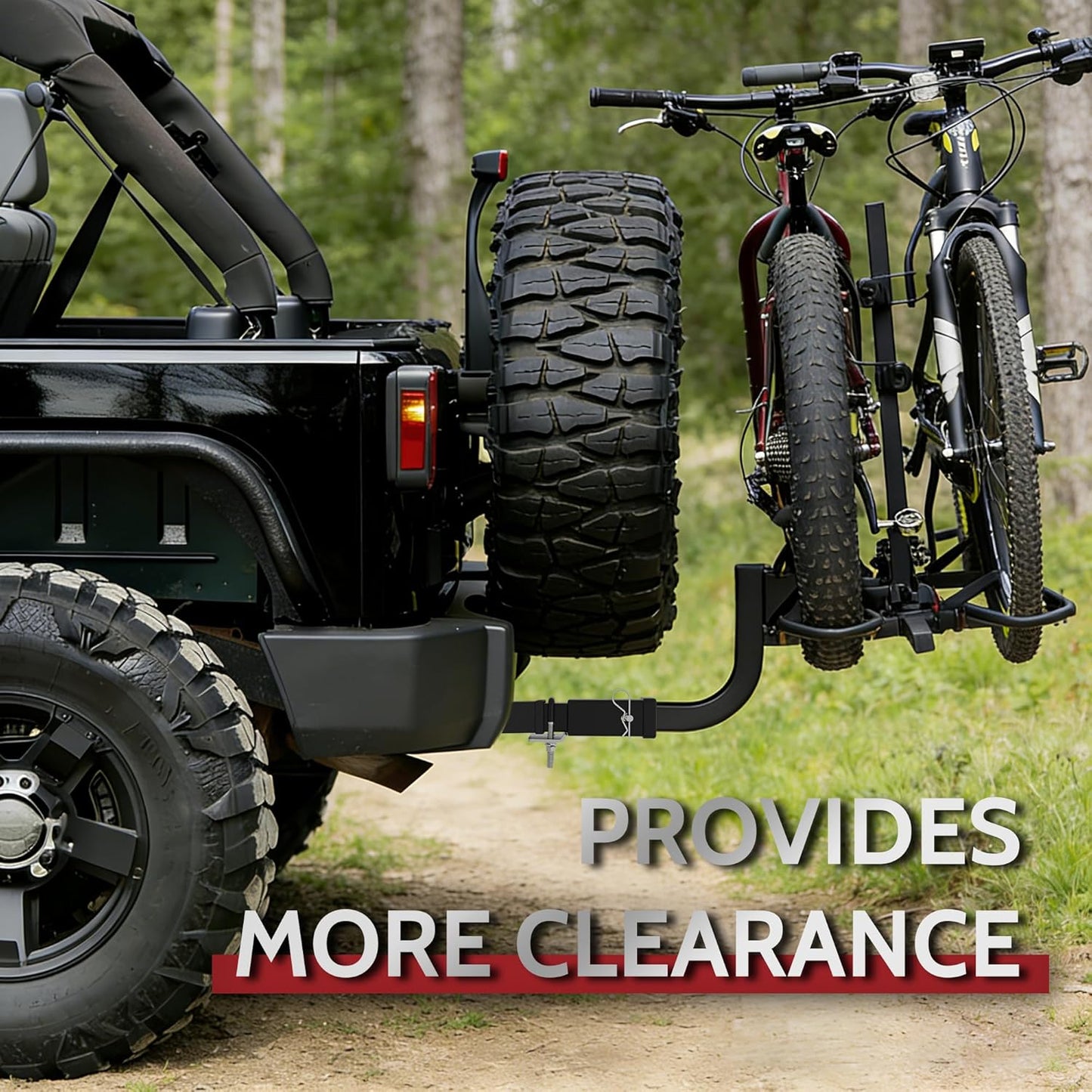 8" Hitch Extender for 2" Receiver - Increases Spare Tire/Tailgate Clearance