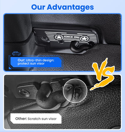 USA Flag Sun Visor Clips for Jeep Wrangler & Gladiator - Fix Loose Visors