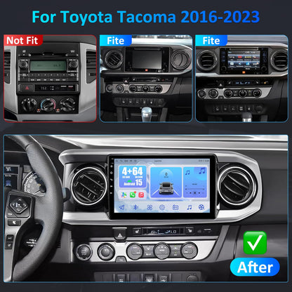 10'' Android 15 Car Stereo for Toyota Tacoma, with CarPlay/Android Auto & GPS