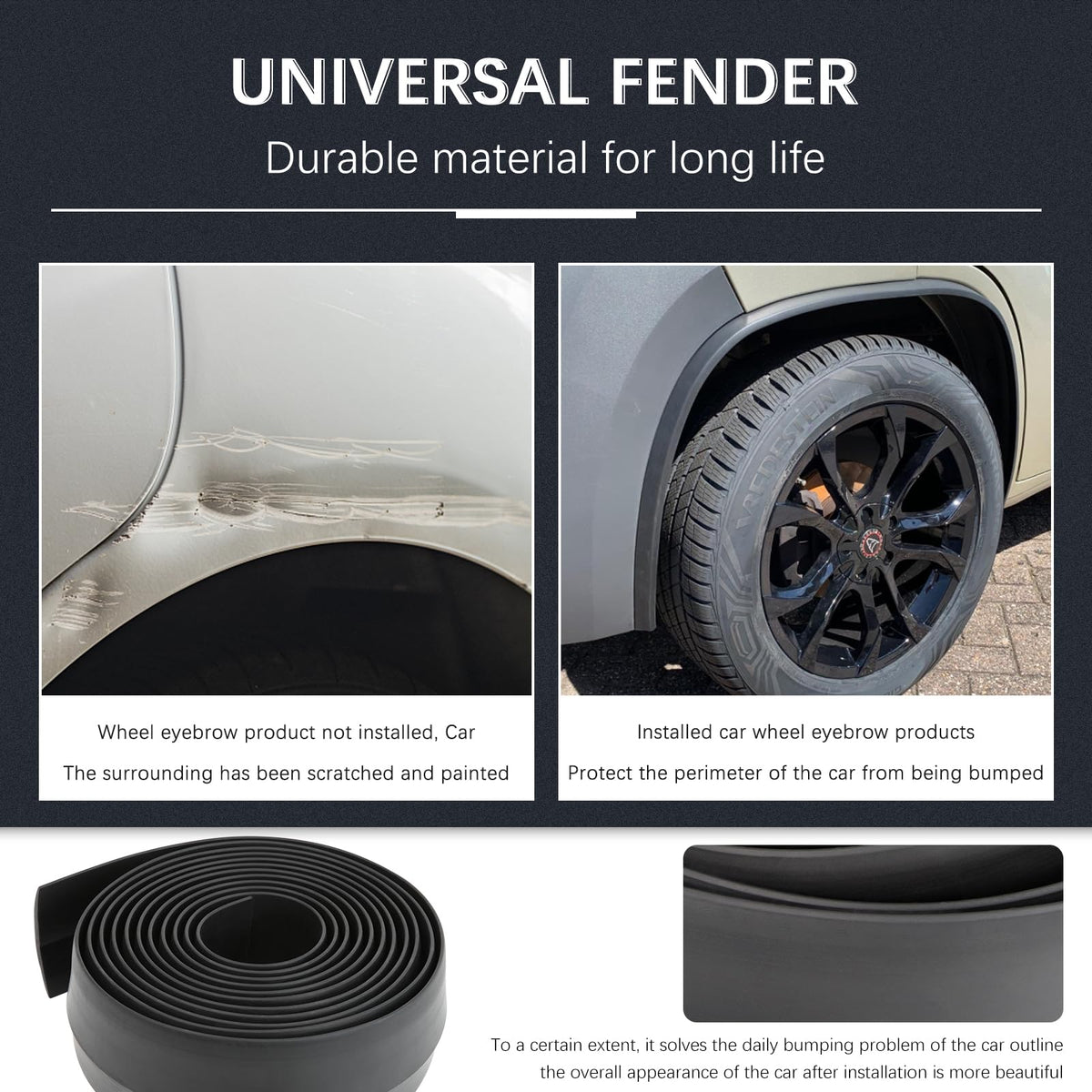 Flexible Rubber Fender Flares for Vehicles