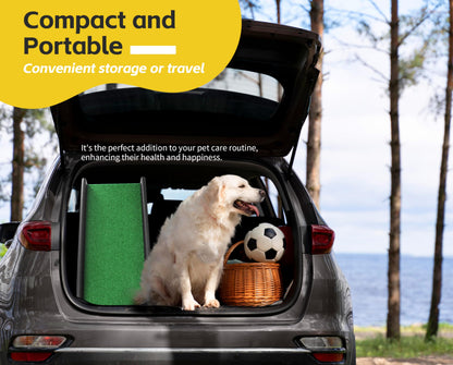 PawStep Foldable Pet Ramp - Poly Grass Non-Slip Surface, Lightweight for Cars/SUVs/Beds/Couches
