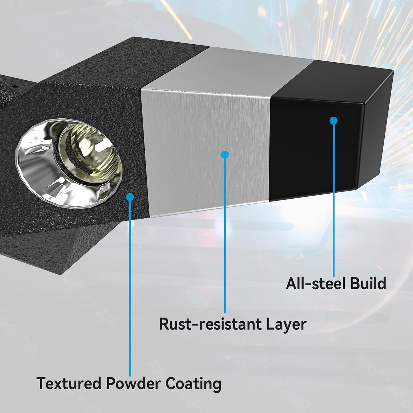 LEDKINGDOMUS Full Width Front Bumper Compatible with 07-18 Jeep Wrangler JK and JK Unlimited Rock Crawler With Fog Lights Hole, Winch Plate Black Textured