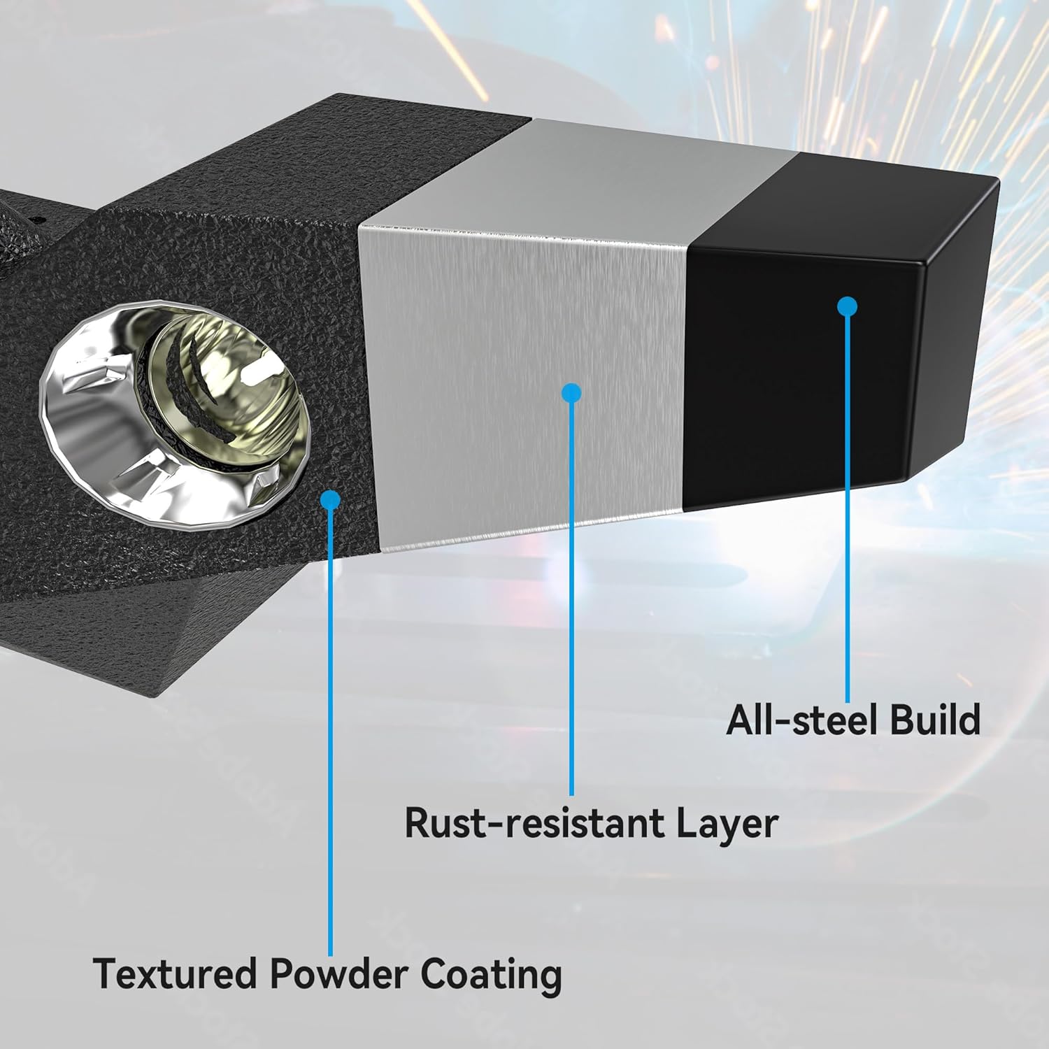 LEDKINGDOMUS Full Width Front Bumper Compatible with 07-18 Jeep Wrangler JK and JK Unlimited Rock Crawler With Fog Lights Hole, Winch Plate Black Textured