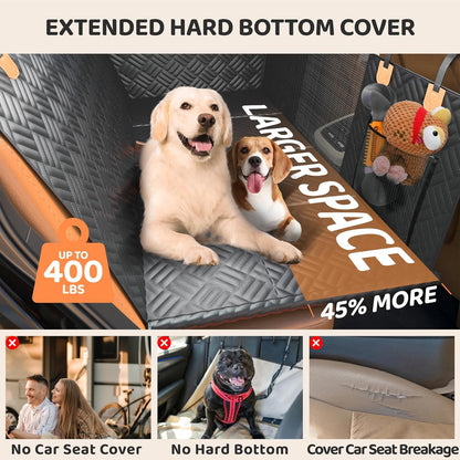 400 lb Hard-Bottom Dog Hammock - 51" Waterproof Scratch-Proof for Compact Cars/SUVs