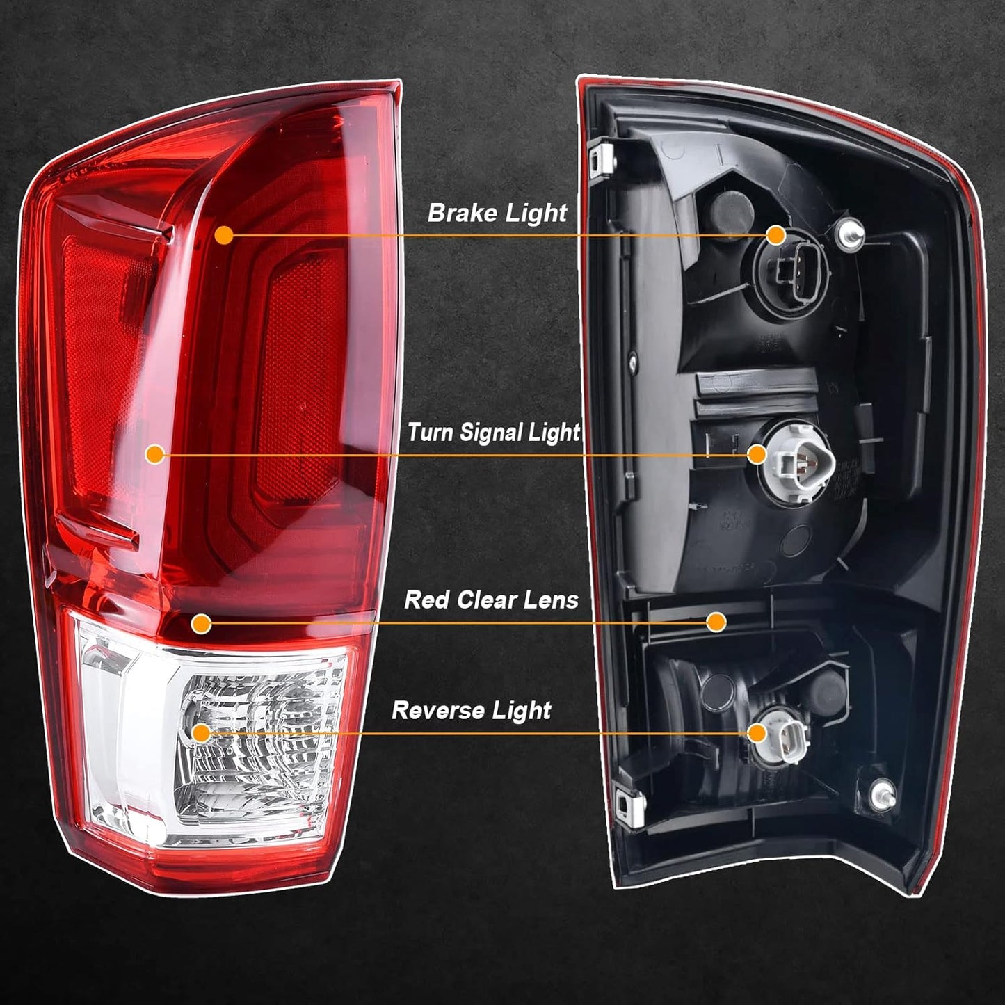 Nakuuly Tail Light Rear Lamp Compatible With 2016-2022 Toyota Tacoma Right Passenger Side Taillight Brake Signal Assembly with Bulb # ‎81550-04170