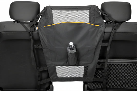 Low-Profile Backseat Dog Barrier - Mesh Top for Visibility, Easy Install/Remove for Cars w/Headrests