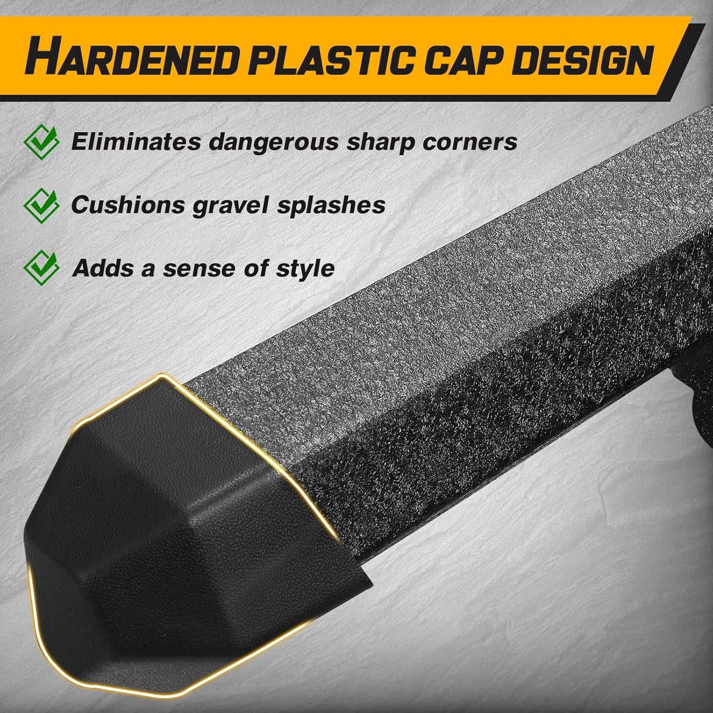 Running Boards Compatible with 2019-2026 Dodge Ram 1500 Crew Cab (Excl. Ram 2500/3500/Classic), Dual-Stage Textured Black Powder Coated, 4 Inch Step Bars, Crew Cab Nerf Bars.