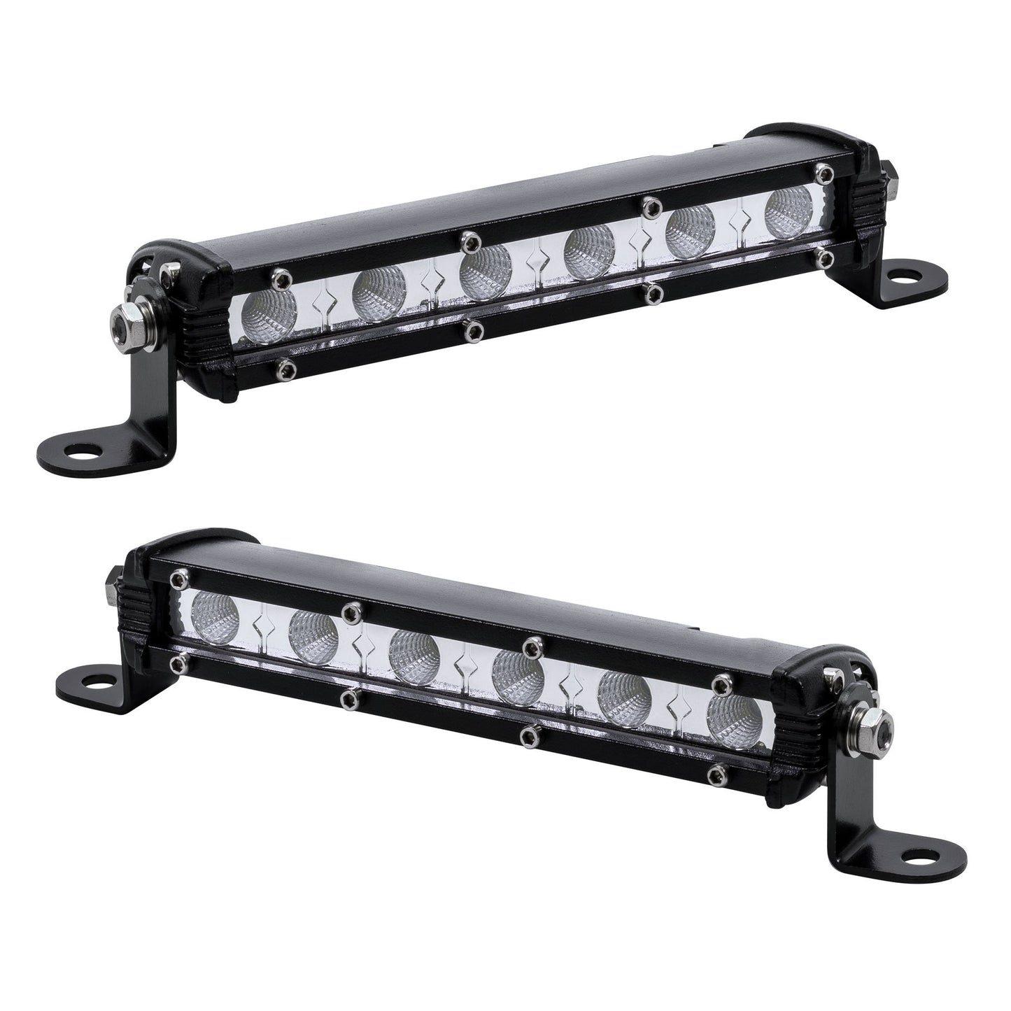 7" Ultra-Slim LED Light Bar (2-PCS) - 1530lm, 18W, IP68 Waterproof for Truck/ATV/Car (60° Flood)