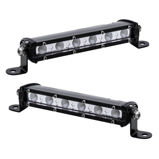 7" Ultra-Slim LED Light Bar (2-PCS) - 1530lm, 18W, IP68 Waterproof for Truck/ATV/Car (60° Flood)
