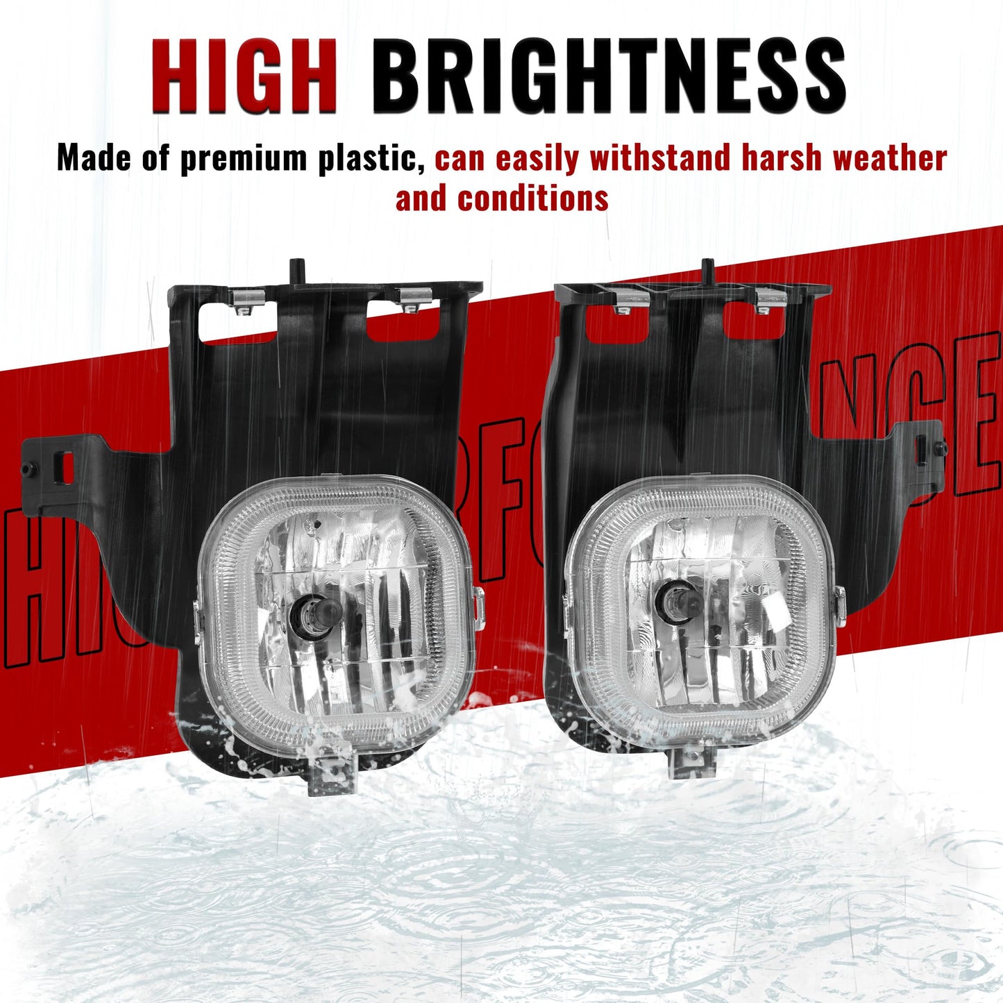 Pair Fog Lights w/Bulb for 2006-2007 Ford Ranger Left & Right