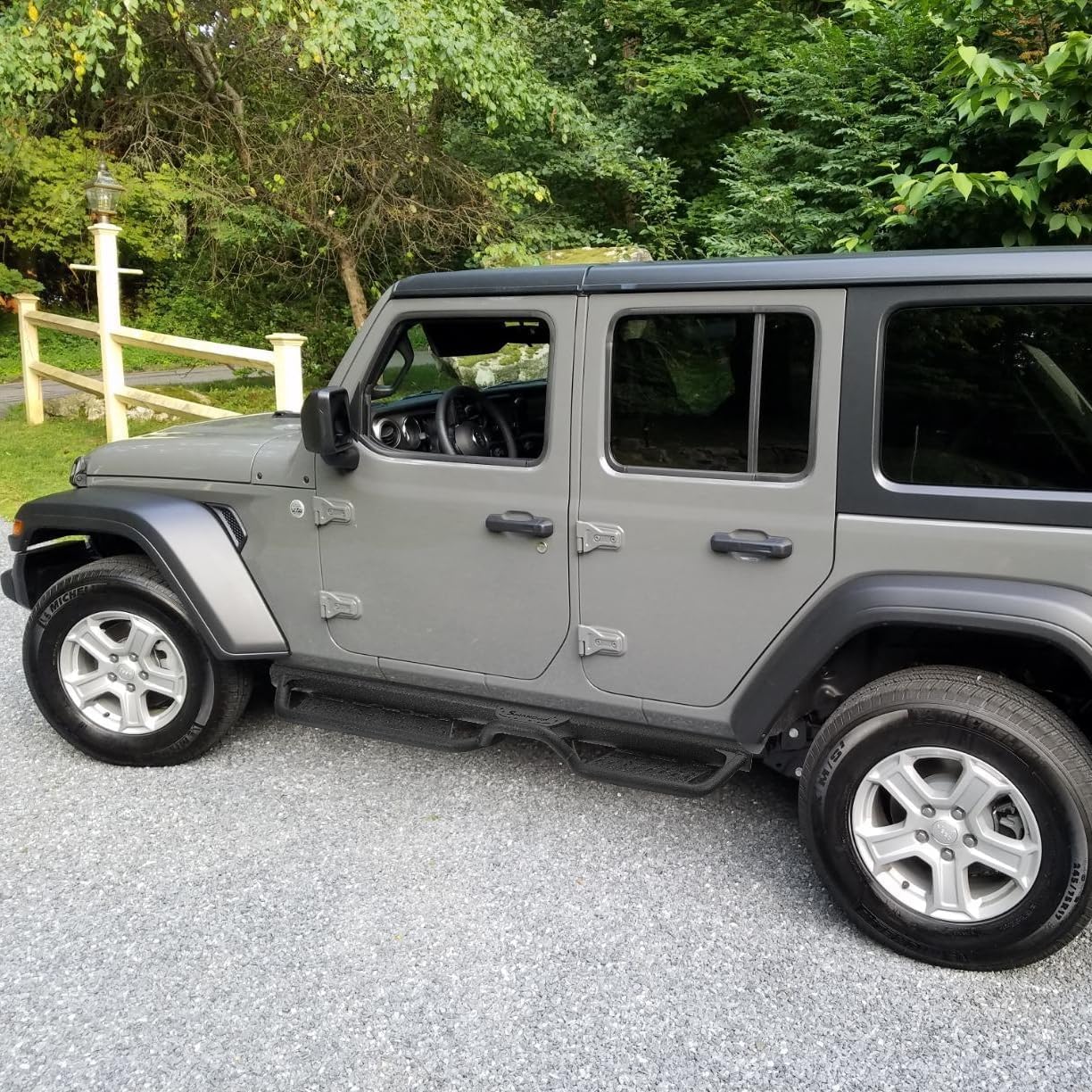 Black Running Boards for 2018-2026 Jeep Wrangler JL 4-Door