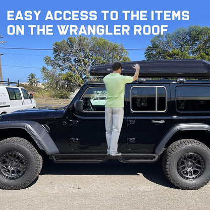 Black Running Boards for 2018-2026 Jeep Wrangler JL 4-Door