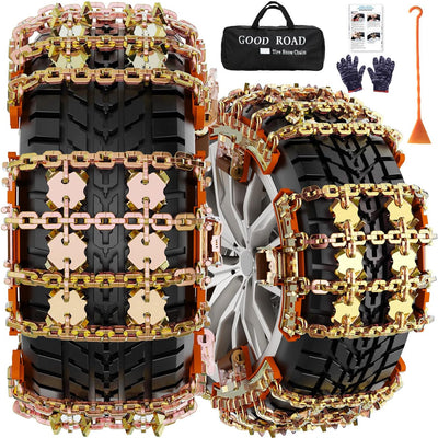 Universal Adjustable Snow Chains (6-Pack) - Fit Tire Width 175-265mm