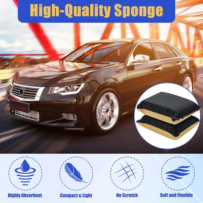 2-PCS Absorbent Window Defogger Sponge - Fast Glass Cleaner (Yellow+Black)