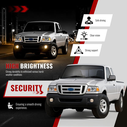 Pair Fog Lights w/Bulb for 2006-2007 Ford Ranger Left & Right