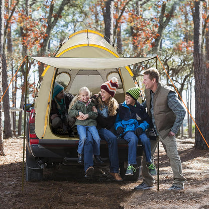 PU5000 Oxford Truck Tent with Awning for 5.5'-6.3' Beds - Fits Chevy, Ram, F-150 & More