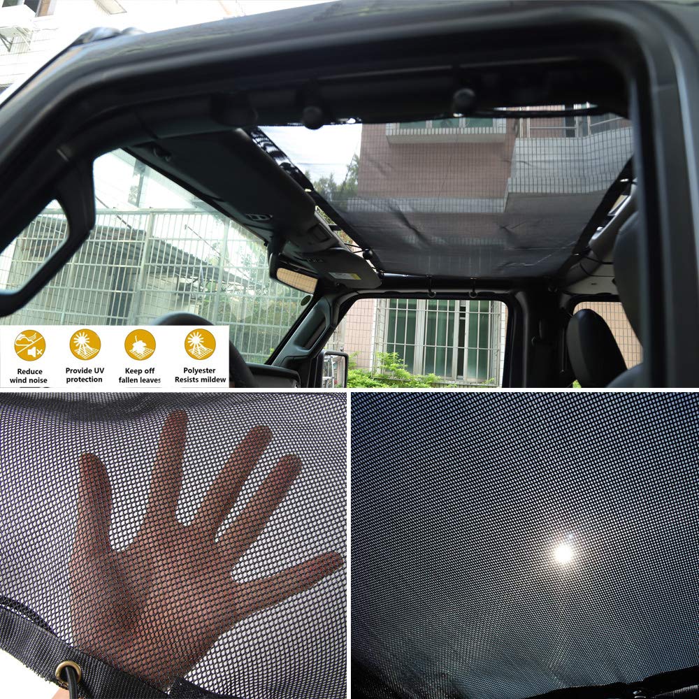 Mesh Bikini Top Sun Shade for 2018-2023 Jeep Wrangler JL & Gladiator JT - Black
