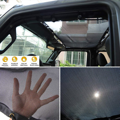 Mesh Bikini Top Sun Shade for 2018-2023 Jeep Wrangler JL & Gladiator JT - Black