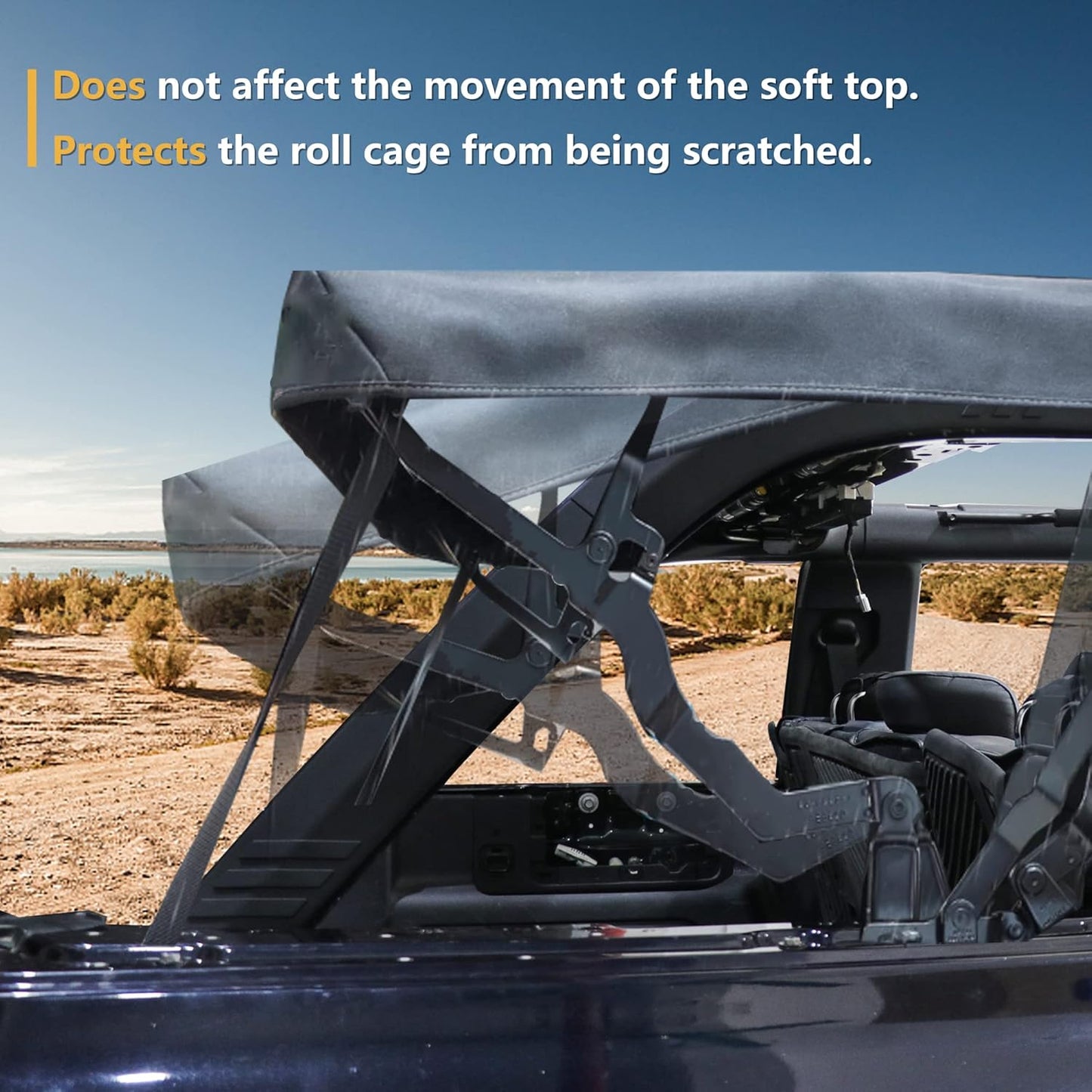 D-Pillar Roll Bar Padding Protector Cover Compatible with 2021 2022 2023 2024 2025 New Ford Bronco 4 Door Roll Cage Edge Paint Protection Guard Prevent Scratching Exterior Accessories 4 Pack