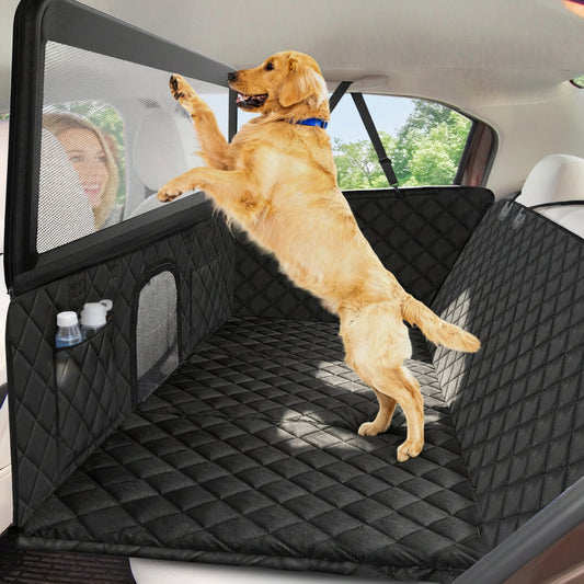 44" High-Back Pet Barrier/Hammock Combo - 440 lb Capacity, Water-Resistant Hard Bottom for SUV/Truck