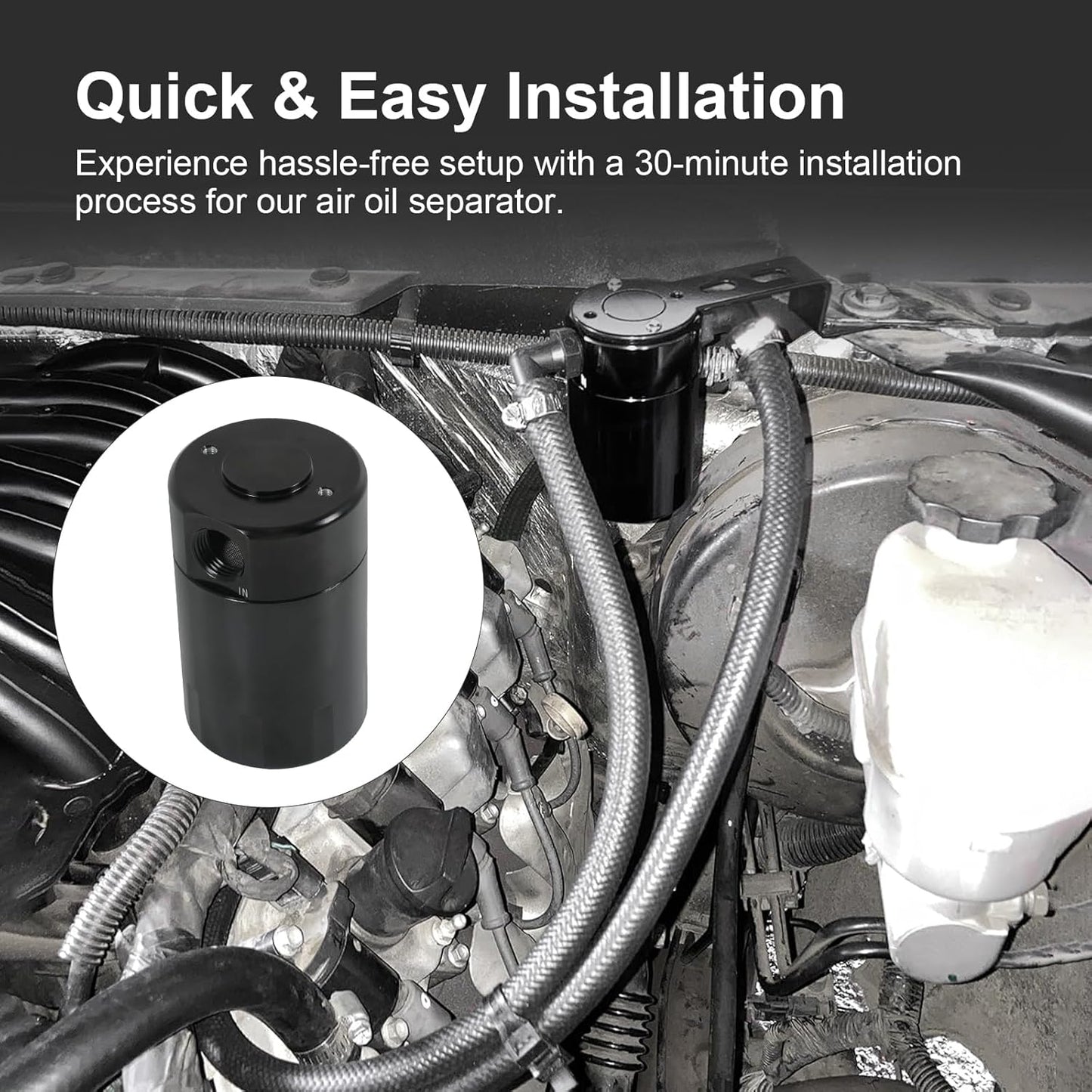 Oil Catch Can for 2014-2018 Chevy/GMC 1500 & 2015-2020 Full-Size SUVs - Air/Oil Separator