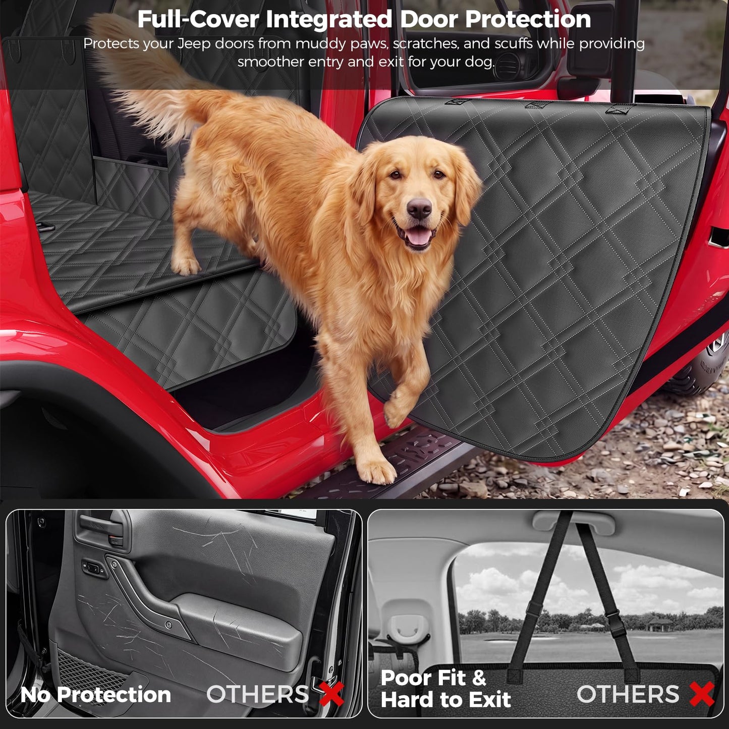 Jeep Wrangler/Gladiator Dog Car Seat Extender Hammock, Waterproof