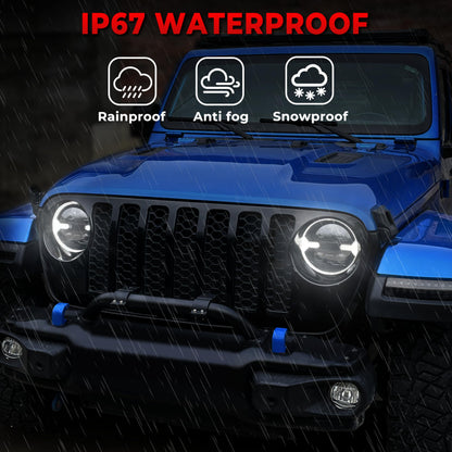 9 Inch LED Headlights for Wrangler JL/JT, DOT Approved with DRL & Turn Signal
