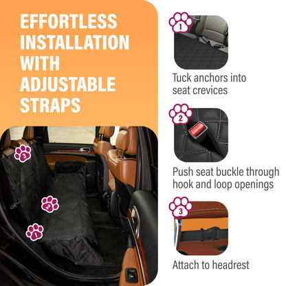 Durable Waterproof Nonslip Car Rear Seat Cover for Dogs