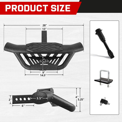 Double Layer 2" Hitch Step - Dual-Stage Anti-Slip, Universal Fit for Trucks/SUVs