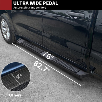 6" Black Running Boards for 2015-2026 Ford F-150 SuperCrew & 2017-2026 F-250/F-350 Crew Cab