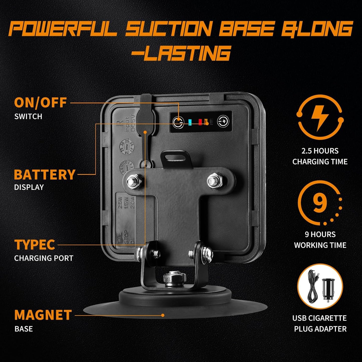 Wireless Trailer Lights – Magnetic Trail Lights Upgraded 2.4GHz Transmission with Strobe Mode Reverse Lights Multifunction Towing Lights Kit for Trucks, Boat, RV, Vehicle, Caravan