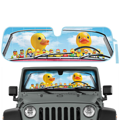 Sun Shade Fits 1987-2021 Jeep Wrangler JK, JL, CJ, YJ, TJ & 2020-2021 Jeep Gladiator, Custom Fit Windshield Foldable Accordion UV Protection 53 x 16.5 inches