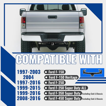 KUAFU Class 4 Trailer Hitch Compatible with 1997-2016 Ford F-150 250 350 450 Black Towing Hitch 2-Inch Receiver