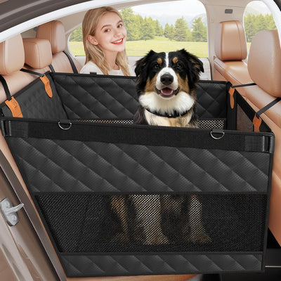 Hard-Bottom Dog Seat Extender w/3 Mesh Windows - Waterproof Strong Support for Car/Truck/SUV