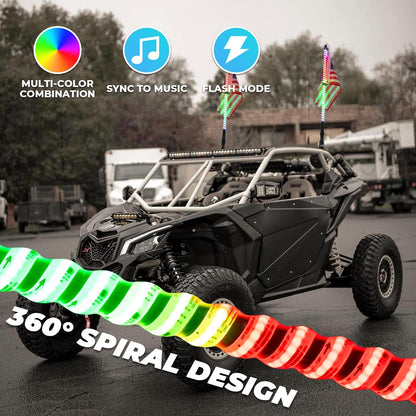New Double Magnetic&Spring Base LED Whip Lights - OHMU